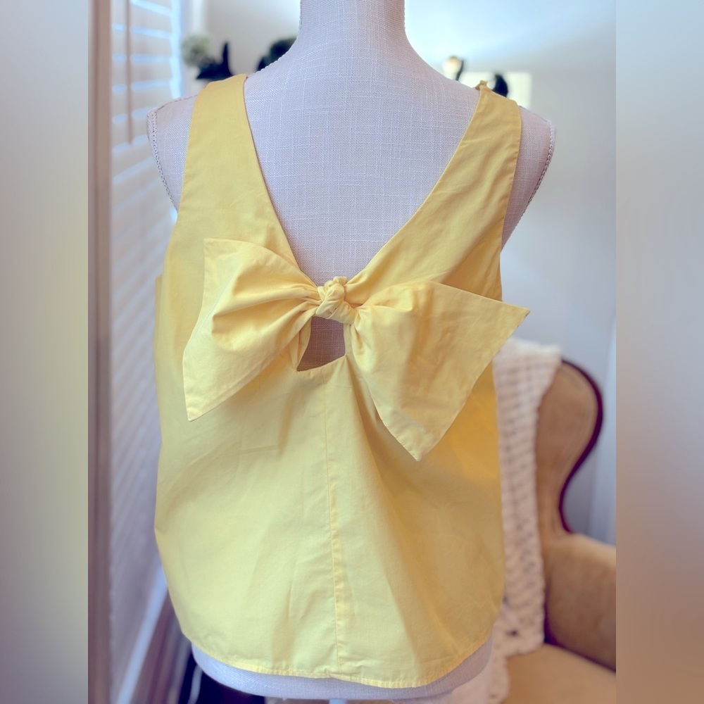 Madison Sleeveless Yellow Cotton Blend Top